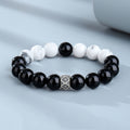 Taiji Contrast Obsidian Howlite Bracelet-Balanced Harmony
