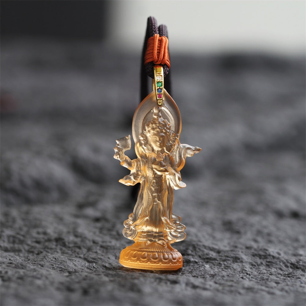 Achi Chokyi Drolma GlazePendant-Protector, Wisdom & Compassion