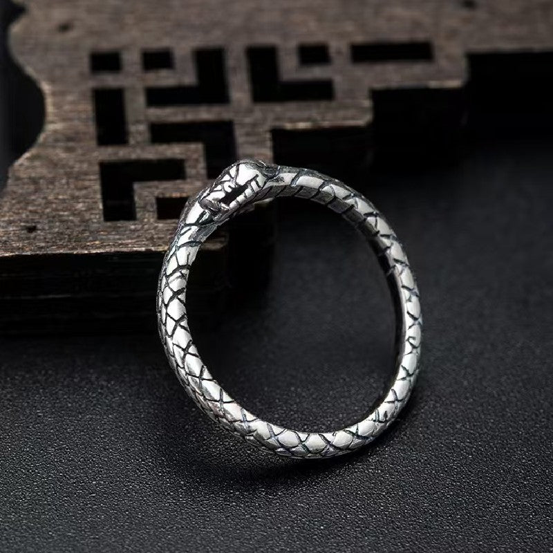 Vintage Snake Silver Ring-transformation & protection