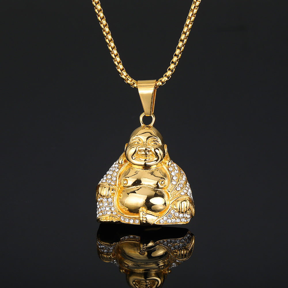 Laughing Buddha Lucky Pendant Necklace