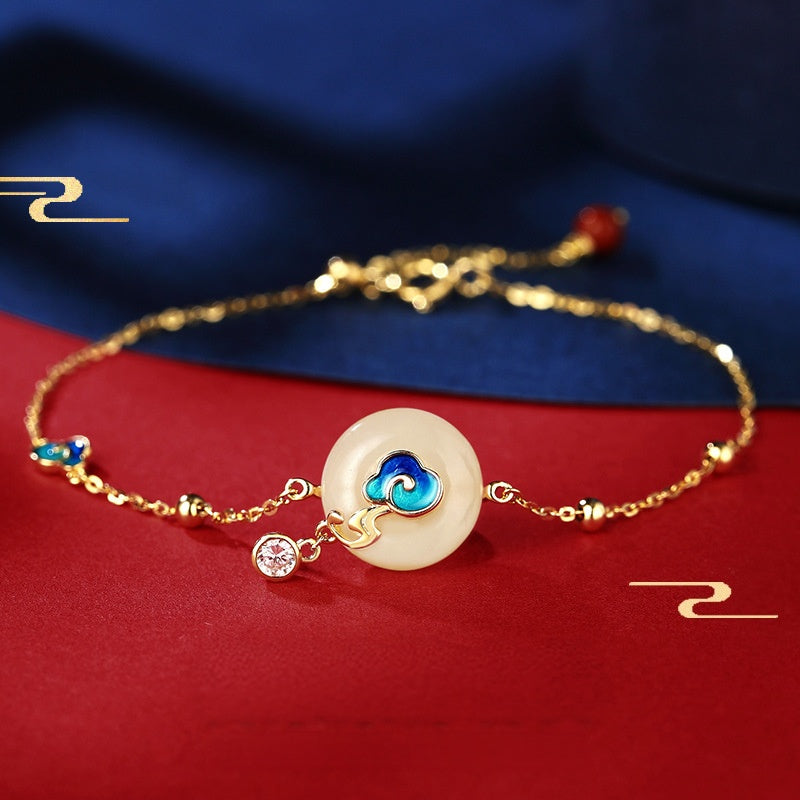 Lucky Skies-Jade Cloud Charm Bracelet