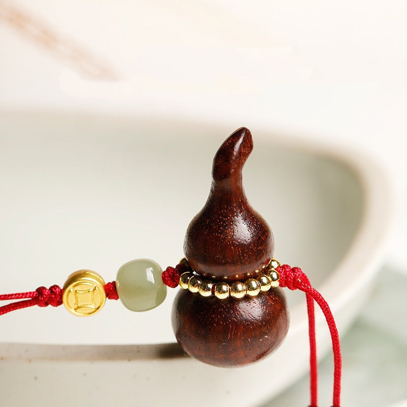 Red Sandalwood Gourd Phone Charm-Grounded Harmony