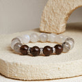 Smooth Path-Ice Obsidian Moonstone Rutilated Quartz Beaded Bracelet