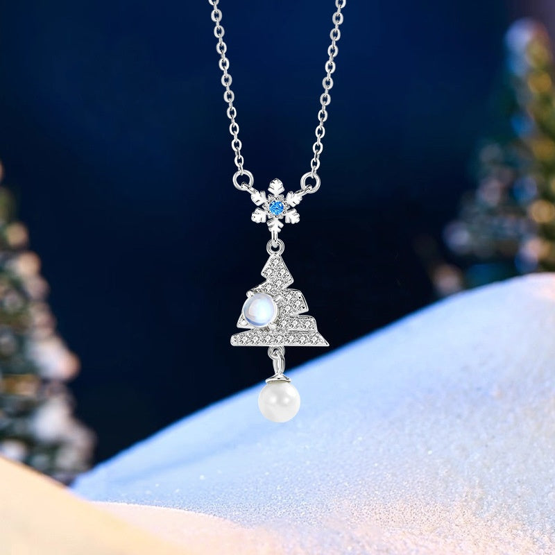 Christmas Tree Sterling Silver Necklace-Our Future Together