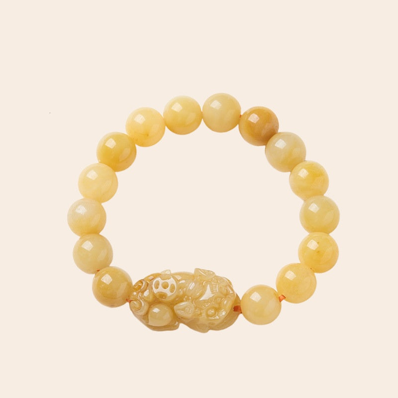 Natural Yellow Jade Pixiu Healing Bracelet