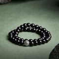 Obsidian Double-Layer Beaded Bracelet-Serenity and Joy