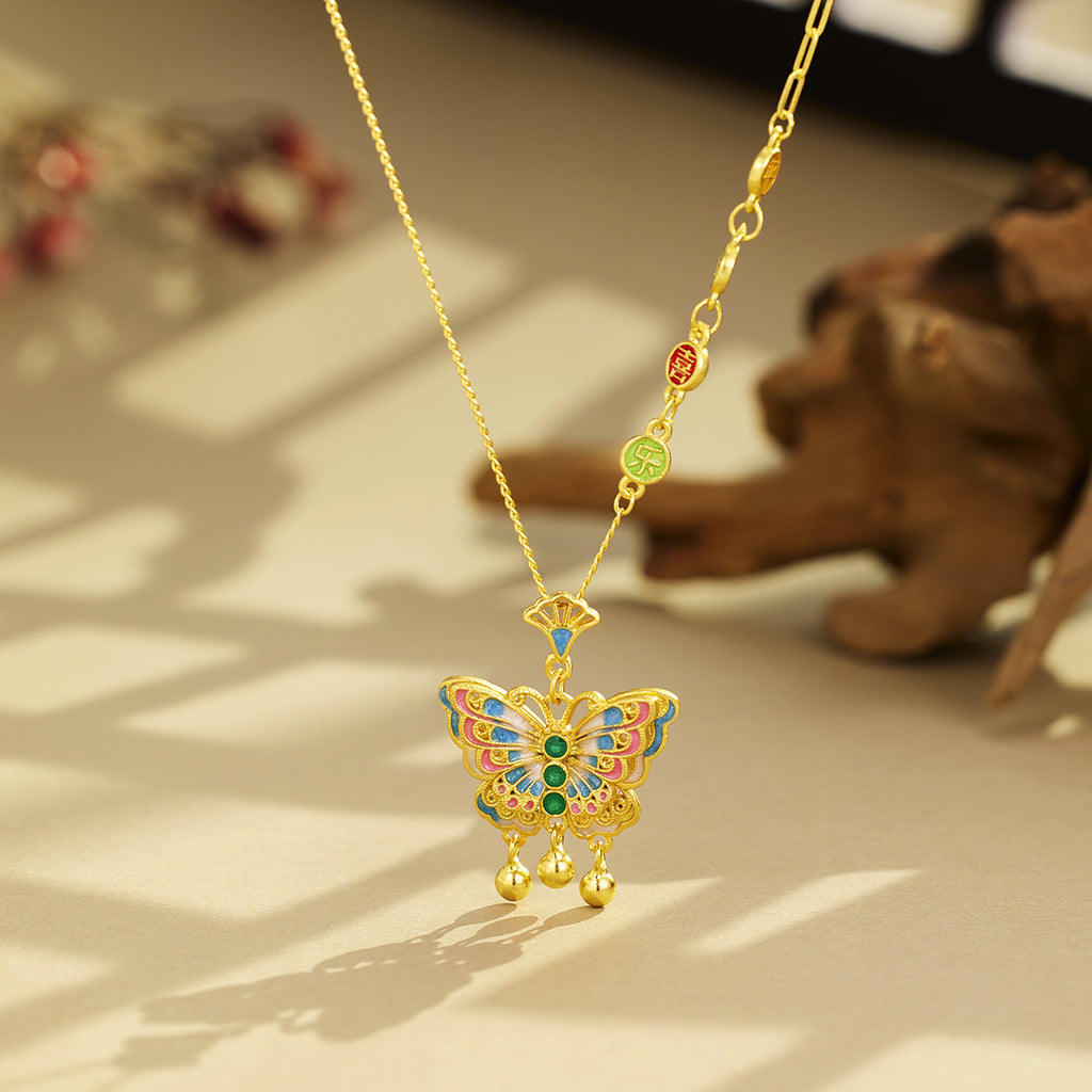 Multicolor Butterfly Necklace-A Colorful Devotion