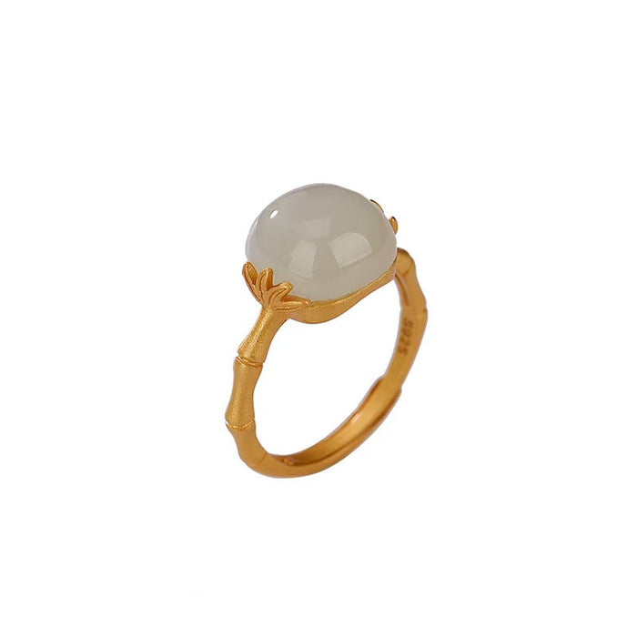 Grade A Jade Bamboo Ring-Prosperity Luck