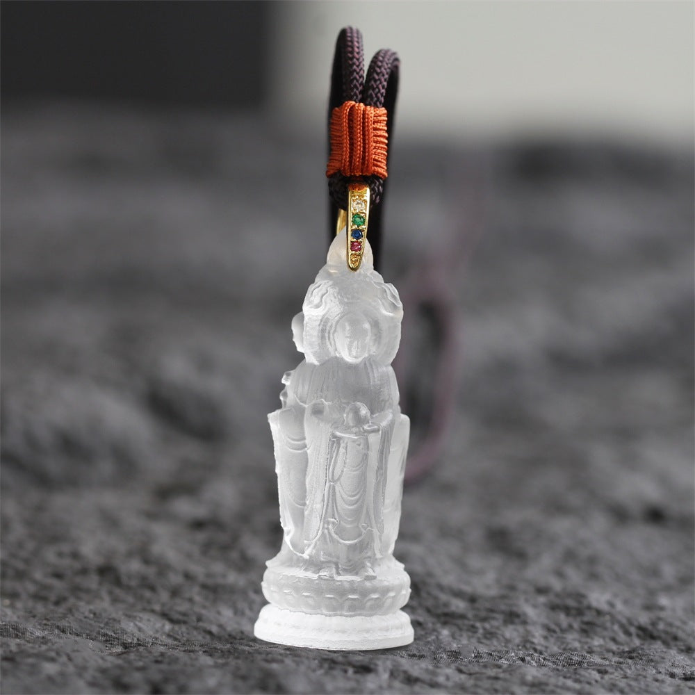 Three-Faced Ksitigarbha Guardian Liuli Pendant–Protection, Guidance & Safe Passage