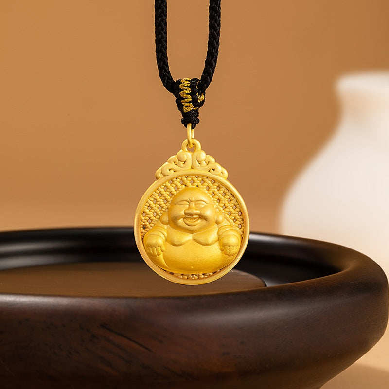 Joyful Serenity-Laughing Buddha Pendant Necklace