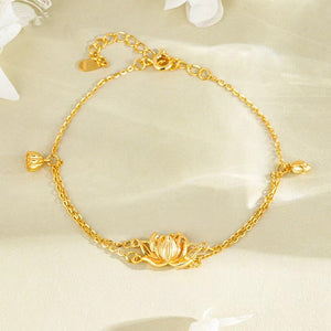 Lotus Flower Silver Bracelet-Enlightenment