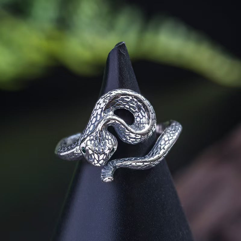 Rattlesnake Vintage Silver Ring-transformation & protection