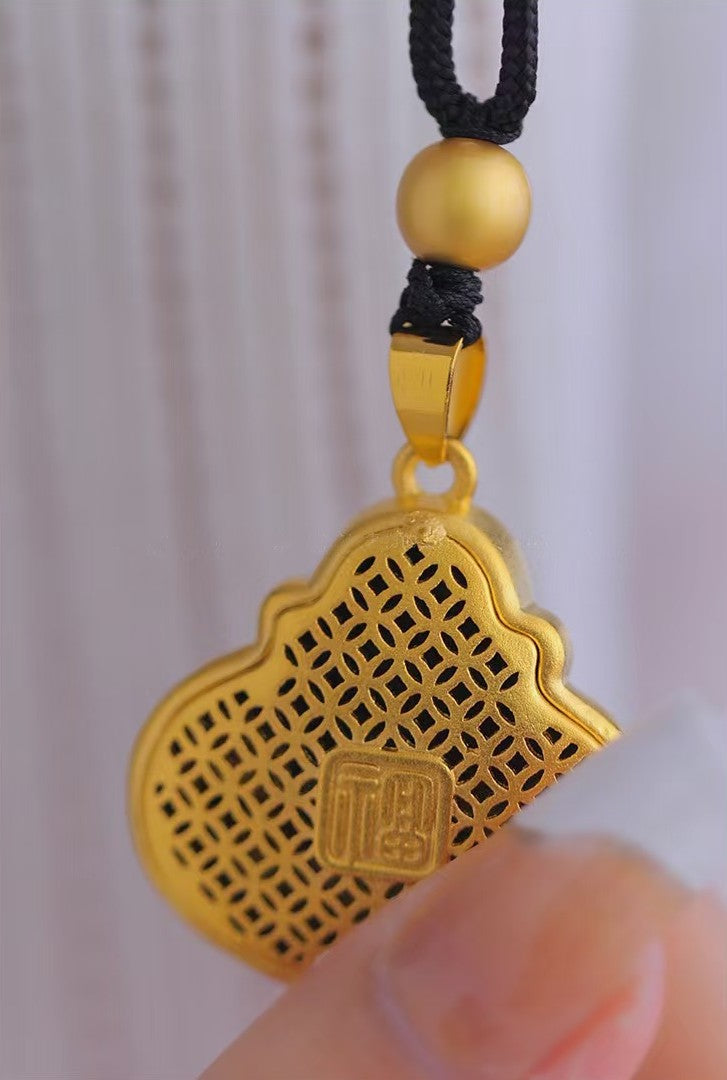 Golden Happy Buddha Pendant-Attract Wealth & Good Luck