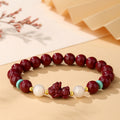 Pixiu Pressed Cinnabar Nephrite Jade Bracelet-Auspicious Abundance