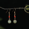 Nephrite Jade Drop Earrings-Gentle Serenity