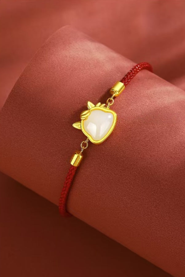 Joyful Promise – Jade Horse Red Cord Bracelet