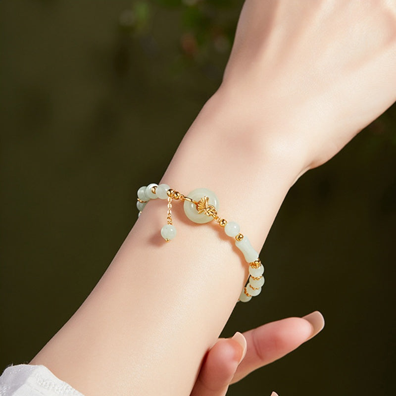 Alternate supplier wearing photograph of the jade bracelet