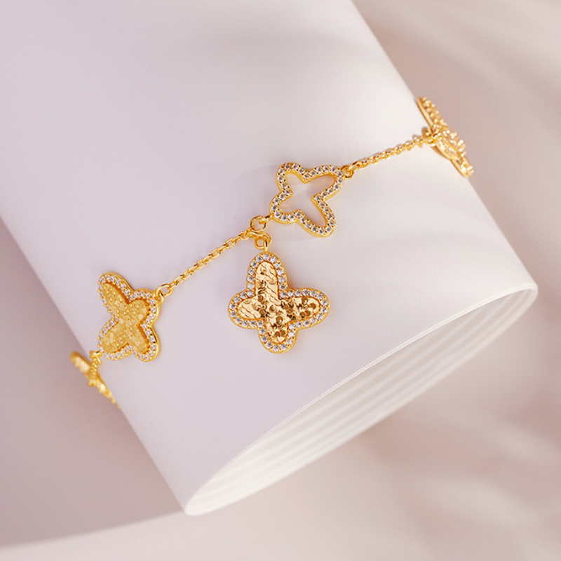Butterfly bracelet detail on white display