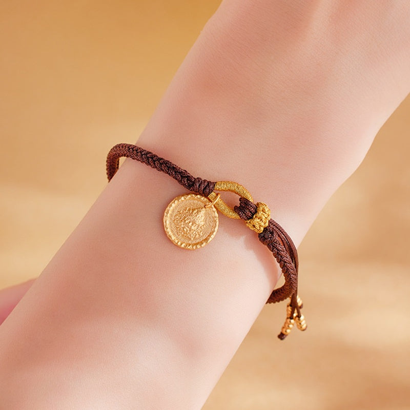 Original supplier model wearing the adjustable woven bracelet