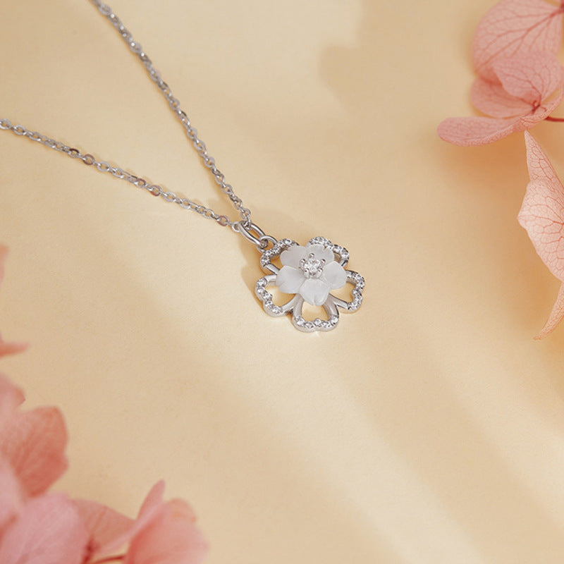 Cherry blossom mother-of-pearl necklace - 03-floral