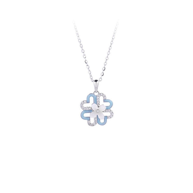 Original white-background photograph of the clover pendant necklace
