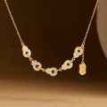 Gourd necklace on brown background