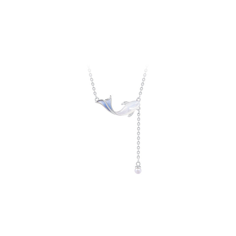 Whale necklace on white