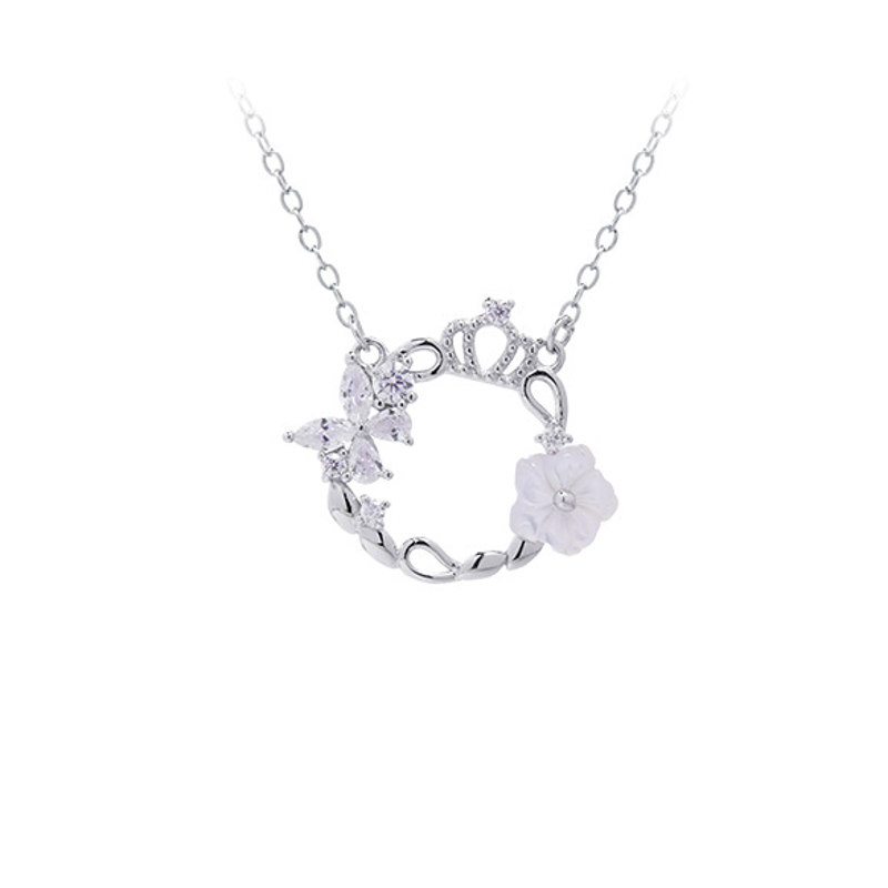 Original white-background crown wreath necklace photograph