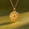 Eight Treasures gold-plated fine silver necklace 1