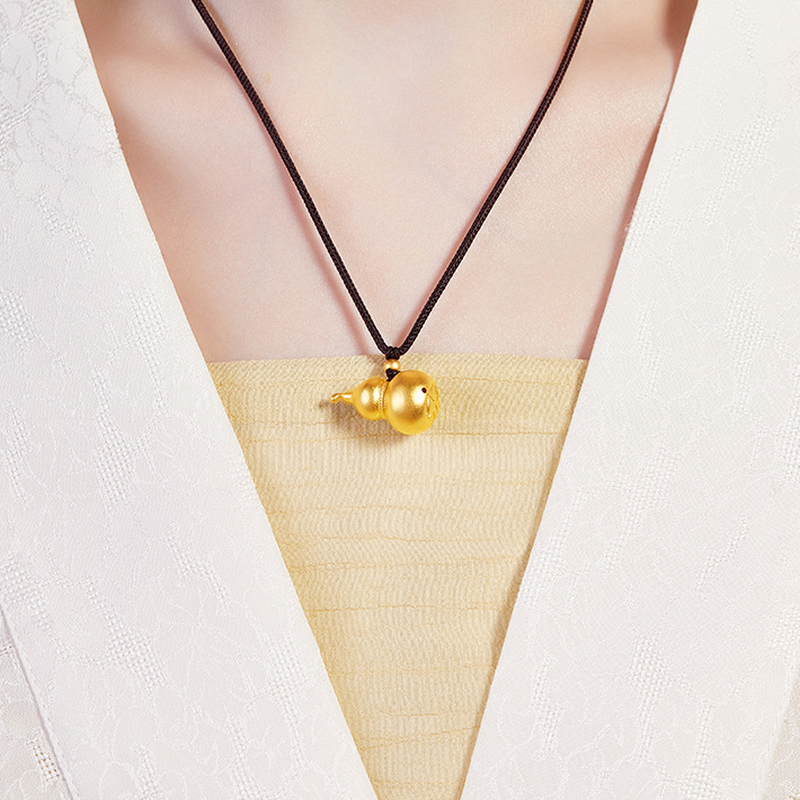 Original model wearing Style 2 dark cord necklace