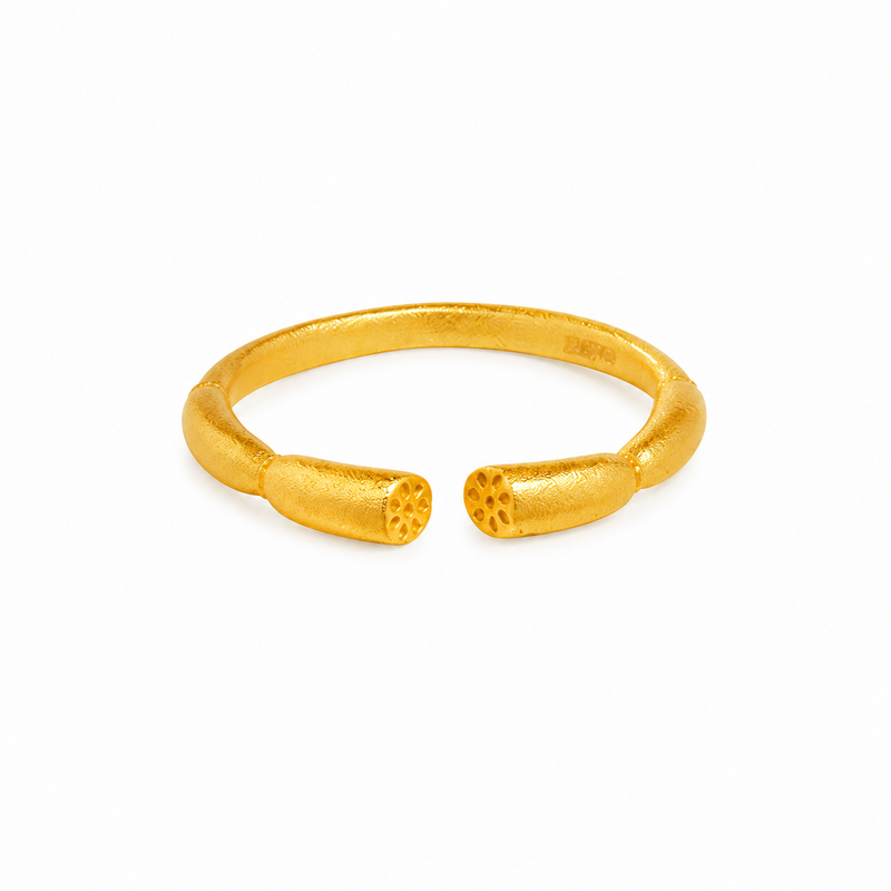 Lotus root open ring on white background
