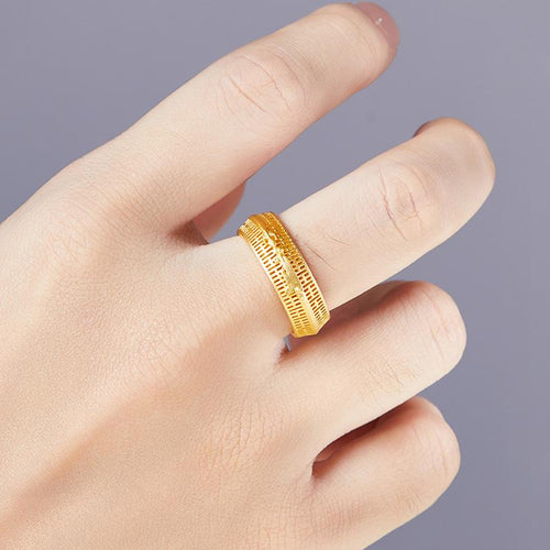Original model wearing the gold-plated filigree dragon ring