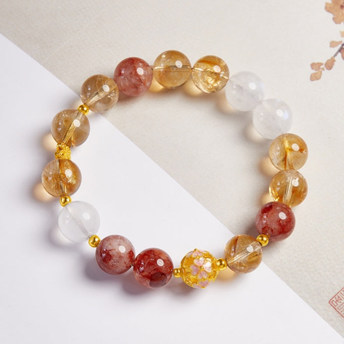 Luminous Poise-Rutilated Quartz Butterfly Bracelet