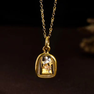 Gold Thai Buddha Amulet Phra khruang Necklace-Protection and Prosperity