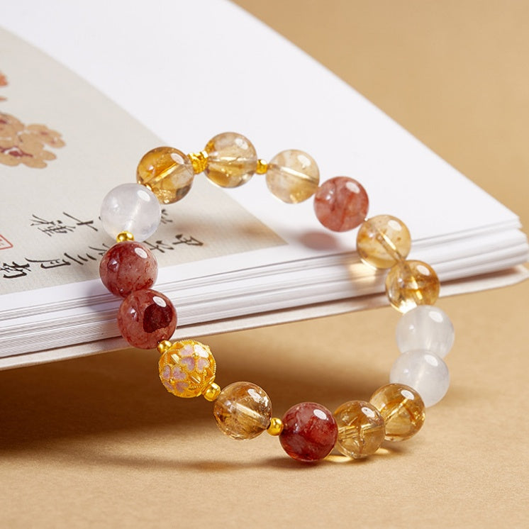 Luminous Poise-Rutilated Quartz Butterfly Bracelet