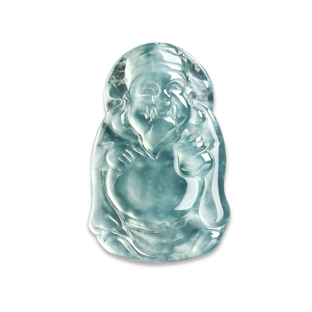 Caishen Ice Jade Pendant-Attract Luck