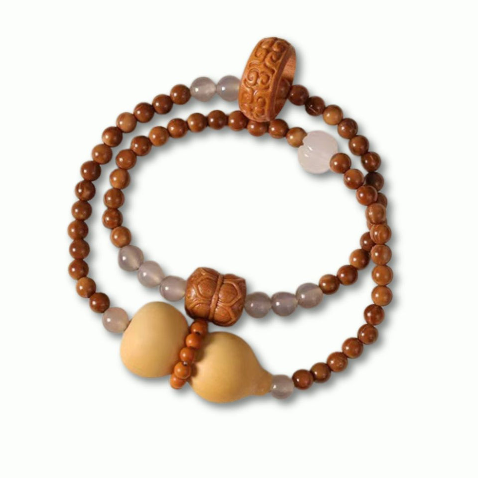 Gourd & Lotus Blessing Bodhi Bracelet–Wealth and Harmony