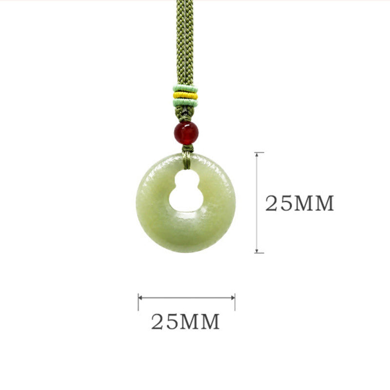 Nephrite jade gourd peace buckle pendant dimensions 25 by 25 millimeters