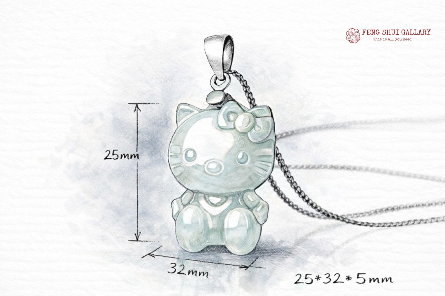 Natural Jade Cat Necklace-Good Fortune and Luck