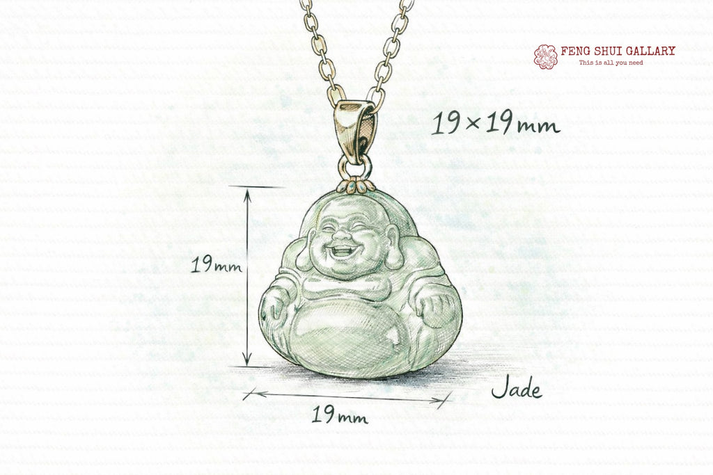 Laughing Buddha Peace & Abundance Hetian Jade Pendant Necklace