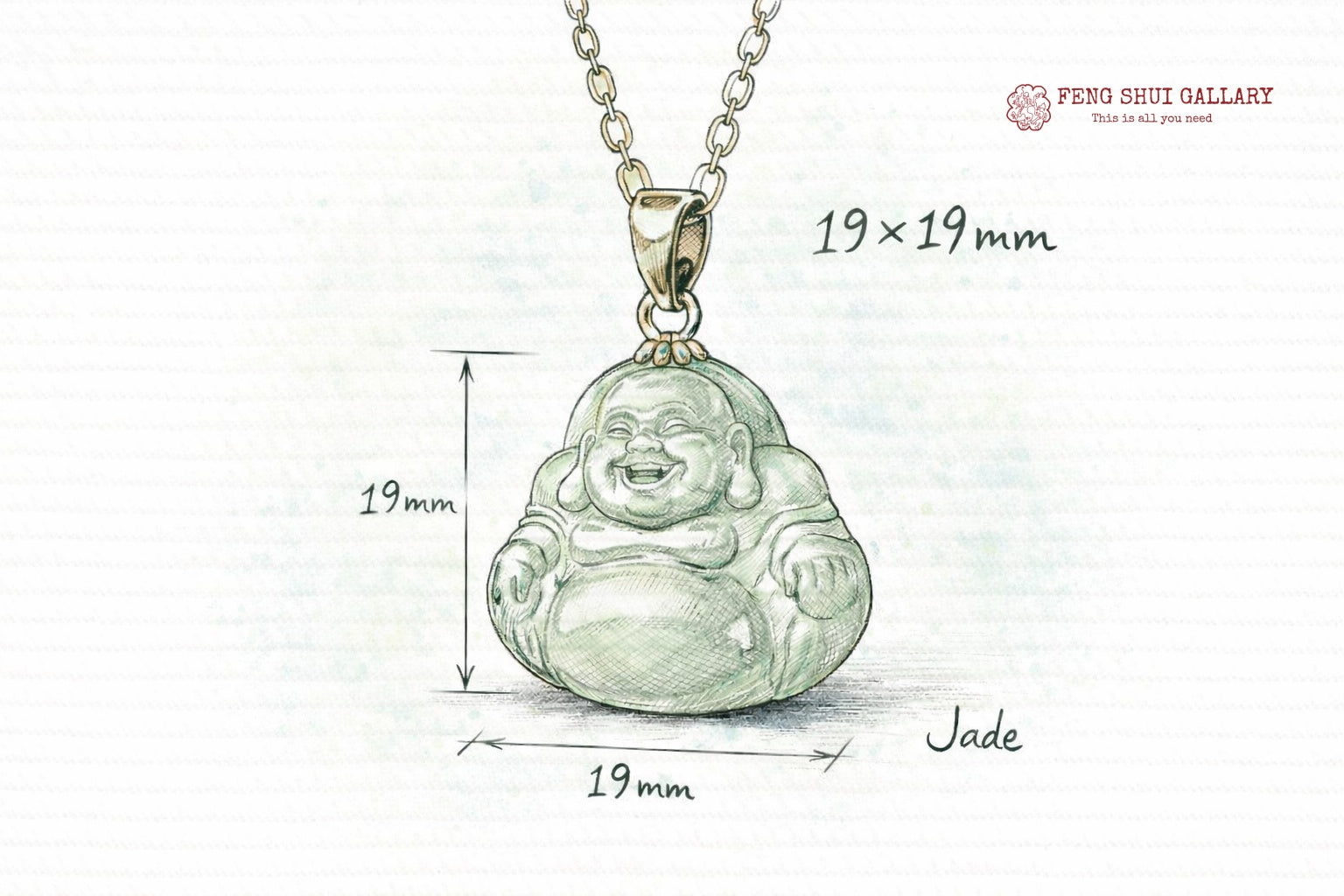 Laughing Buddha Peace & Abundance Hetian Jade Pendant Necklace