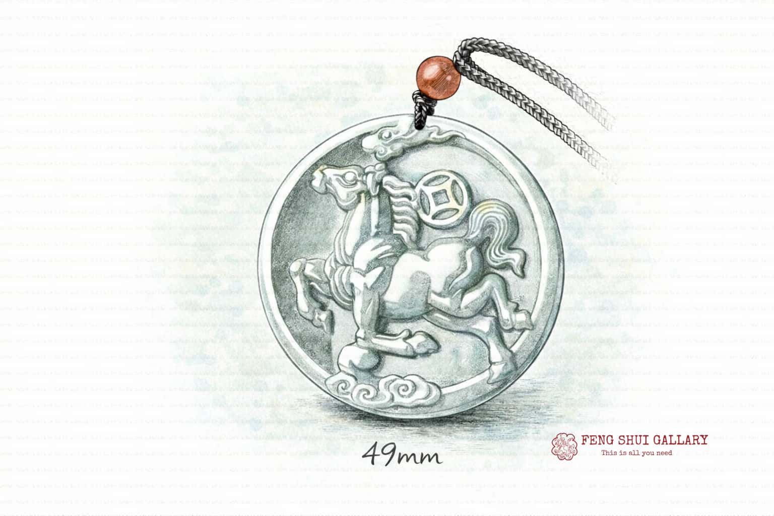 Soaring Fortune Jade Horse Pendant Necklace