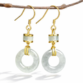 Natural White Jadeite Earrings-Spiritual Growth