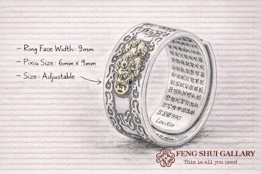 Lucky Feng Shui Pixiu Wealth & Protection Ring(Adjustable)