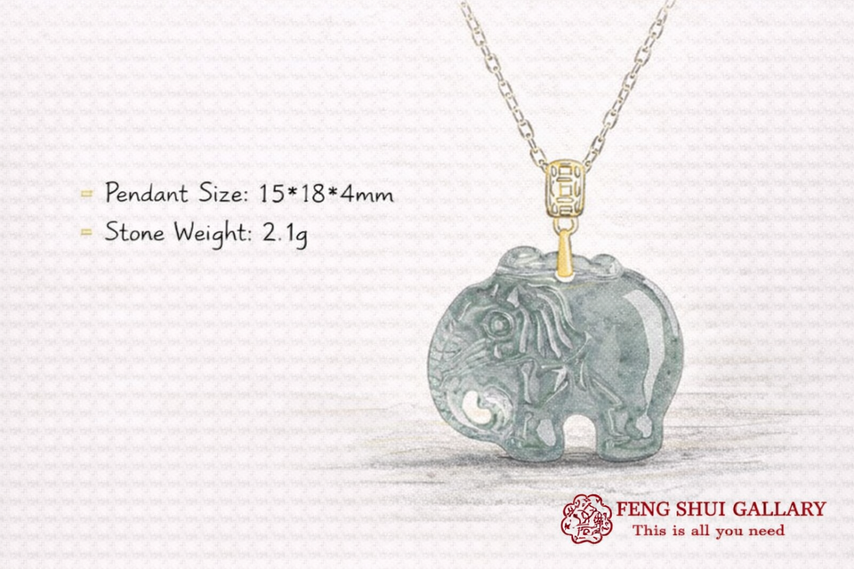 Spirit of Wisdom Elephant Jade Necklace