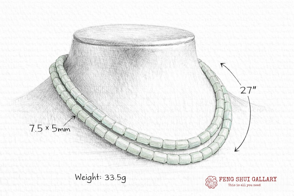 Mala Prayer Barrel Beads Jadeite Necklace-Inner Peace