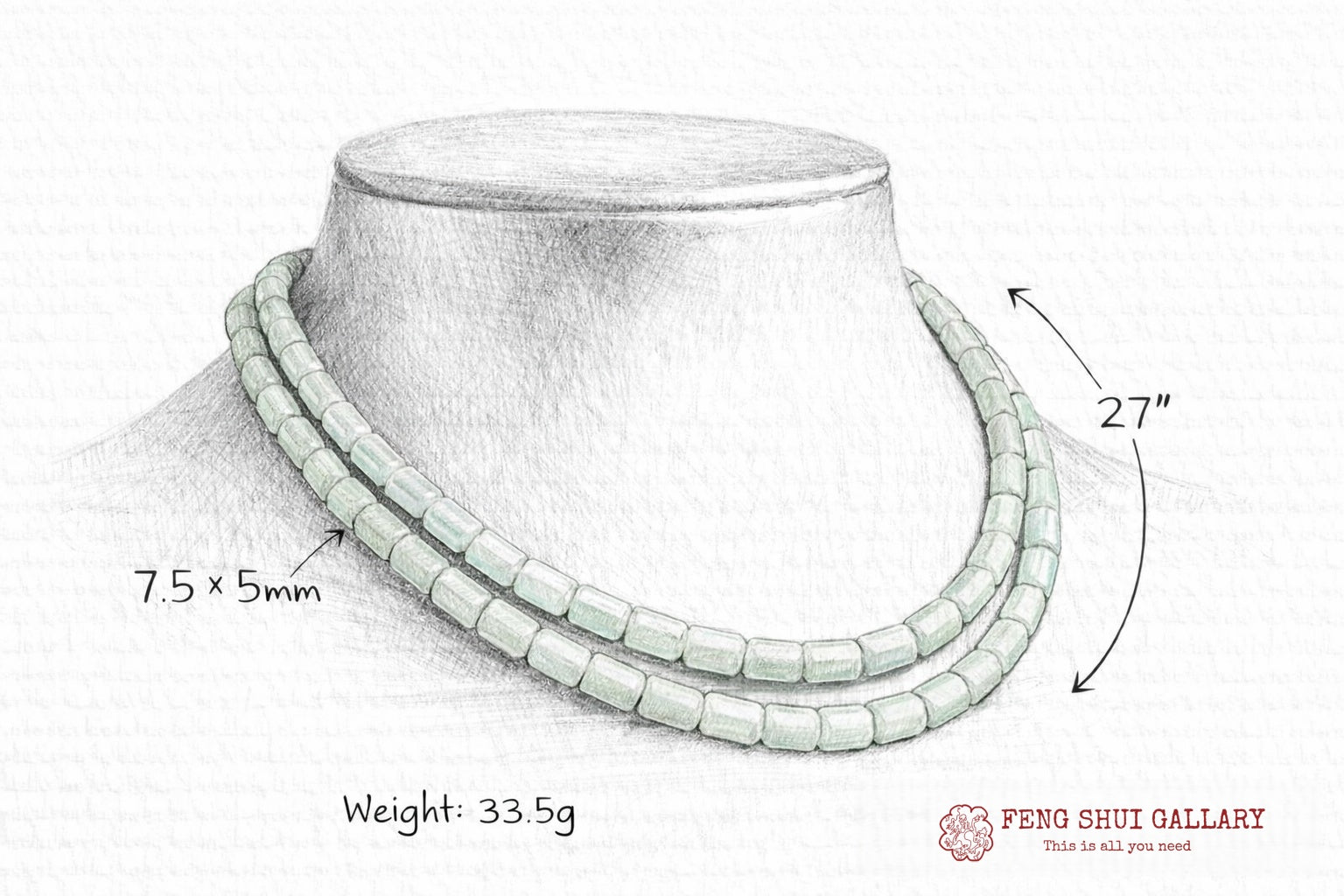 Mala Prayer Barrel Beads Jadeite Necklace-Inner Peace