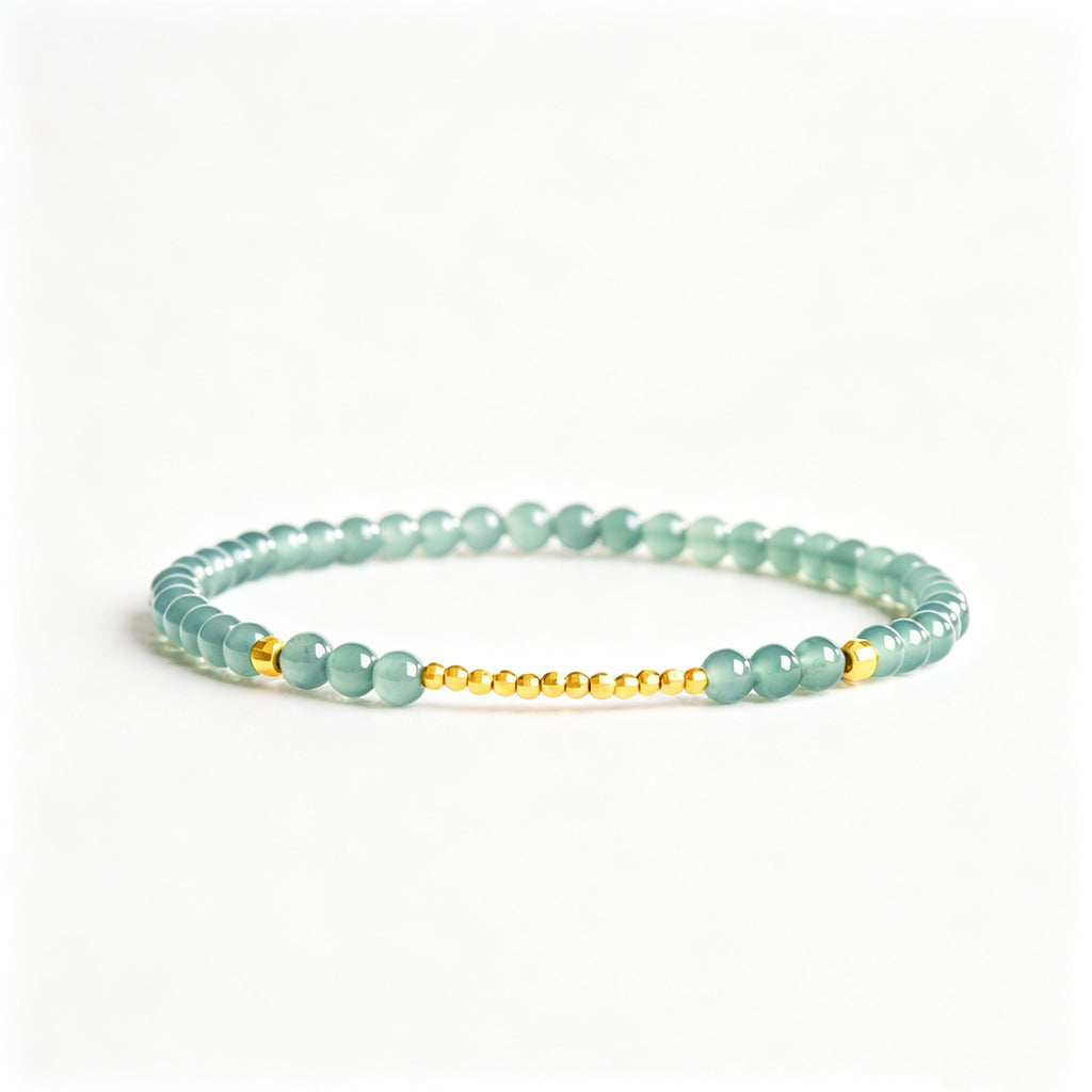 Calm Flow Blue Jade Bead Bracelet-Heart Awakening