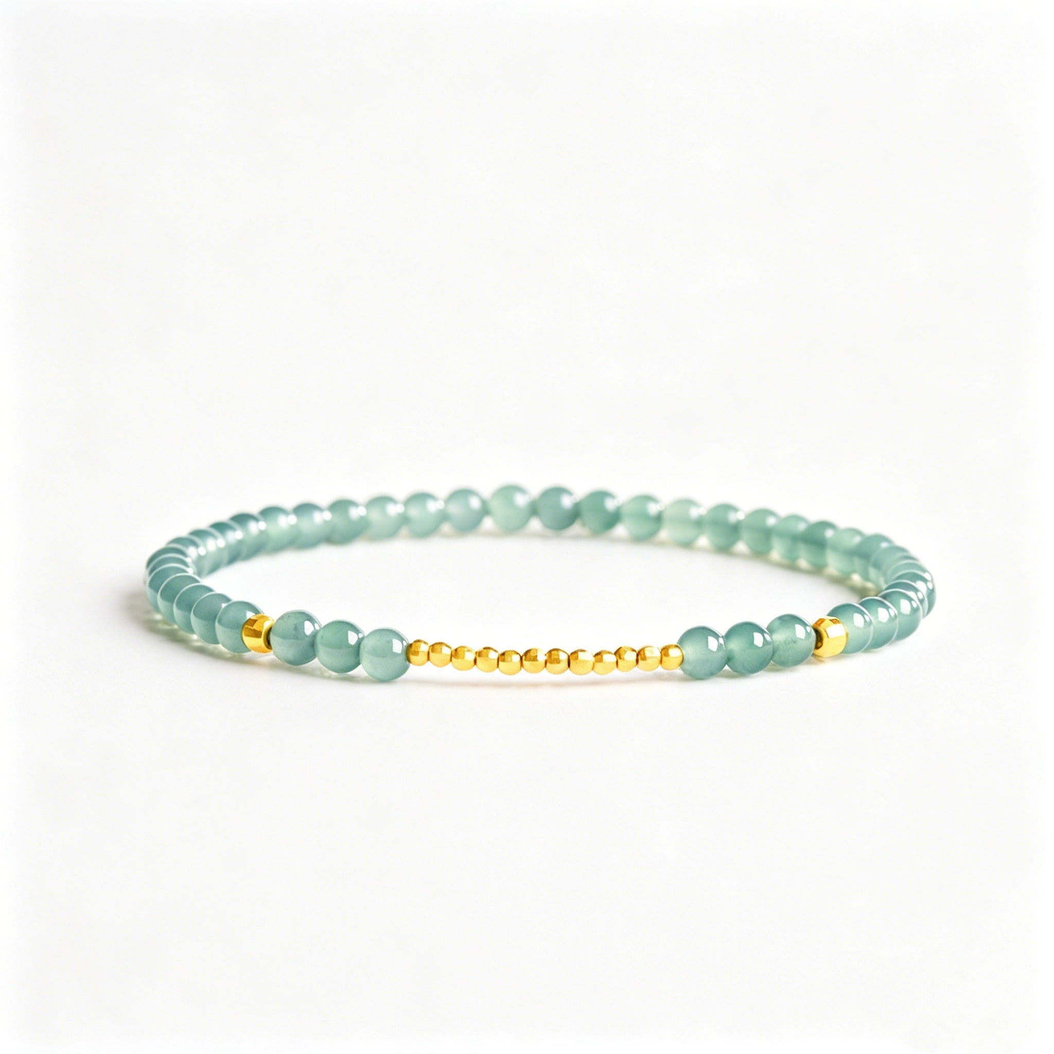Calm Flow Blue Jade Bead Bracelet-Heart Awakening