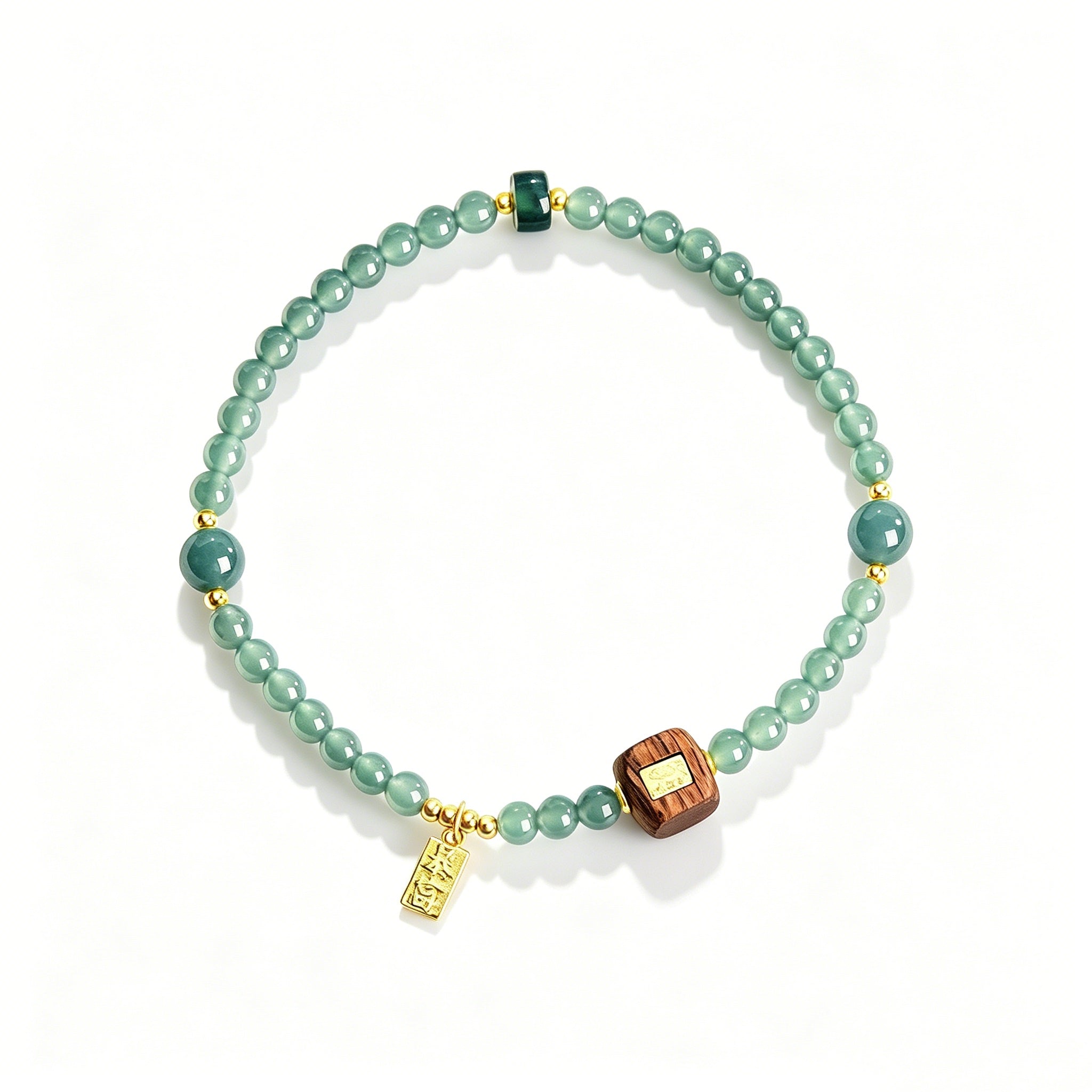 Ice Jade & Agarwood Harmony Bracelet-Whispers of Zen